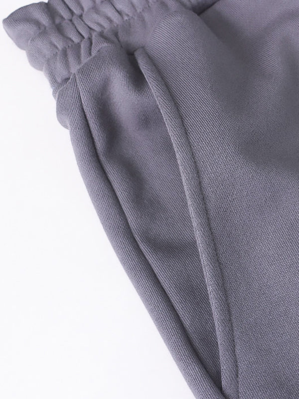 Solid Color High Waisted Wide Leg Casual Pants Bottoms