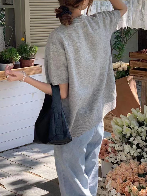 Solid Color Split-Joint Handbags Bags