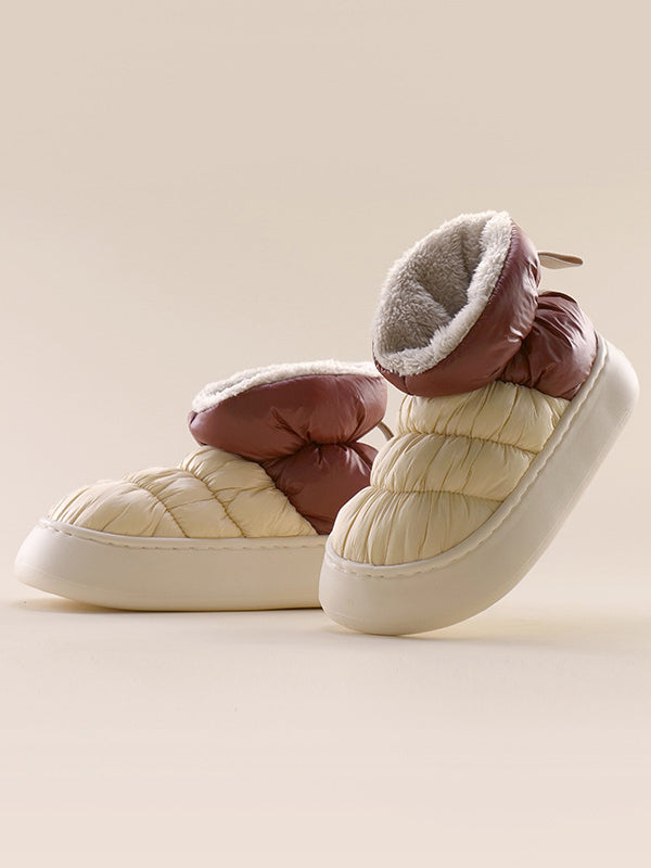 Casual Non-Slip Keep Warm Water Velvet Proof Contrast Color Booties