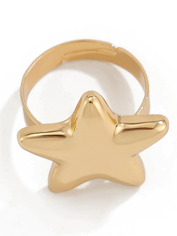 Adjustable Star Shape Normcore Rings Accessories