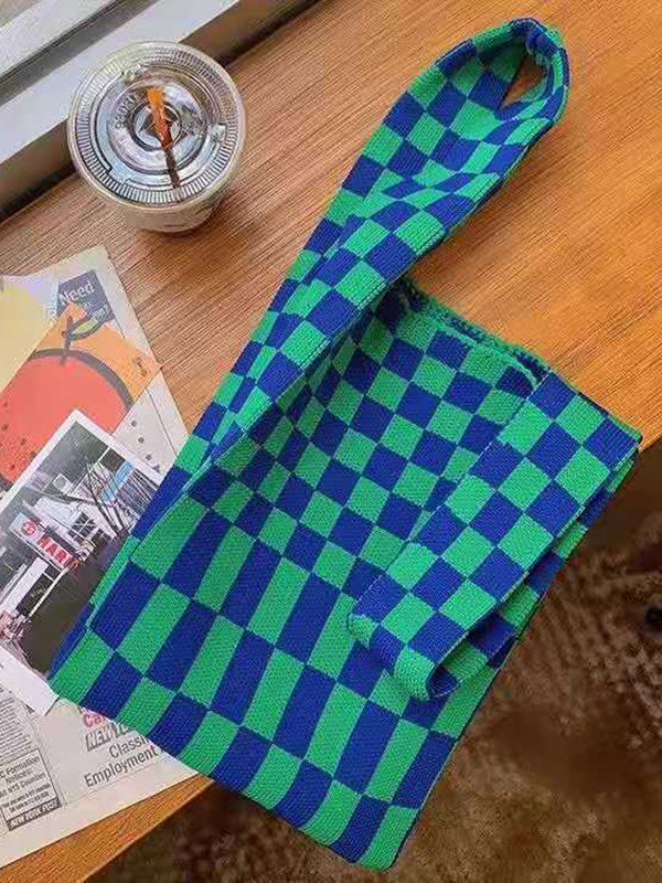 Original Weave Contrast Color Plaid Bags Accessories