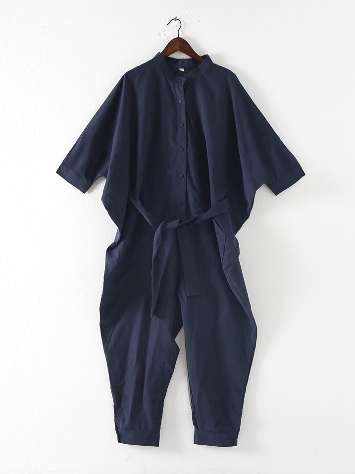 Loose Lace-Up Overall Jumpsuits