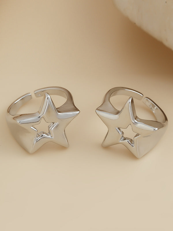 Adjustable Hollow Star Shape Normcore Rings Accessories