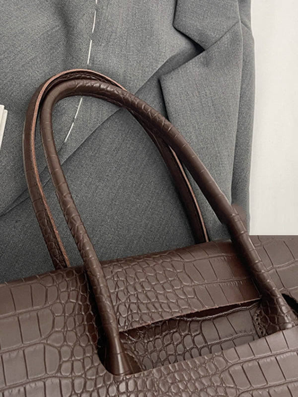 Solid Color Split-Joint Tote Bags Handbags Bags