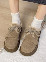 Lace-Up Split-Joint Flat Shoes