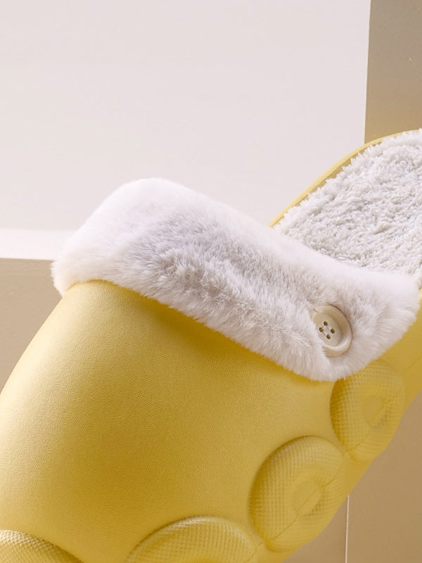 Warm Removable Washable Waterproof Thick-Soled Cotton Slippers