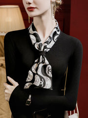 Printed Tied Long Sleeves Plus Size V-neck T-Shirts Tops