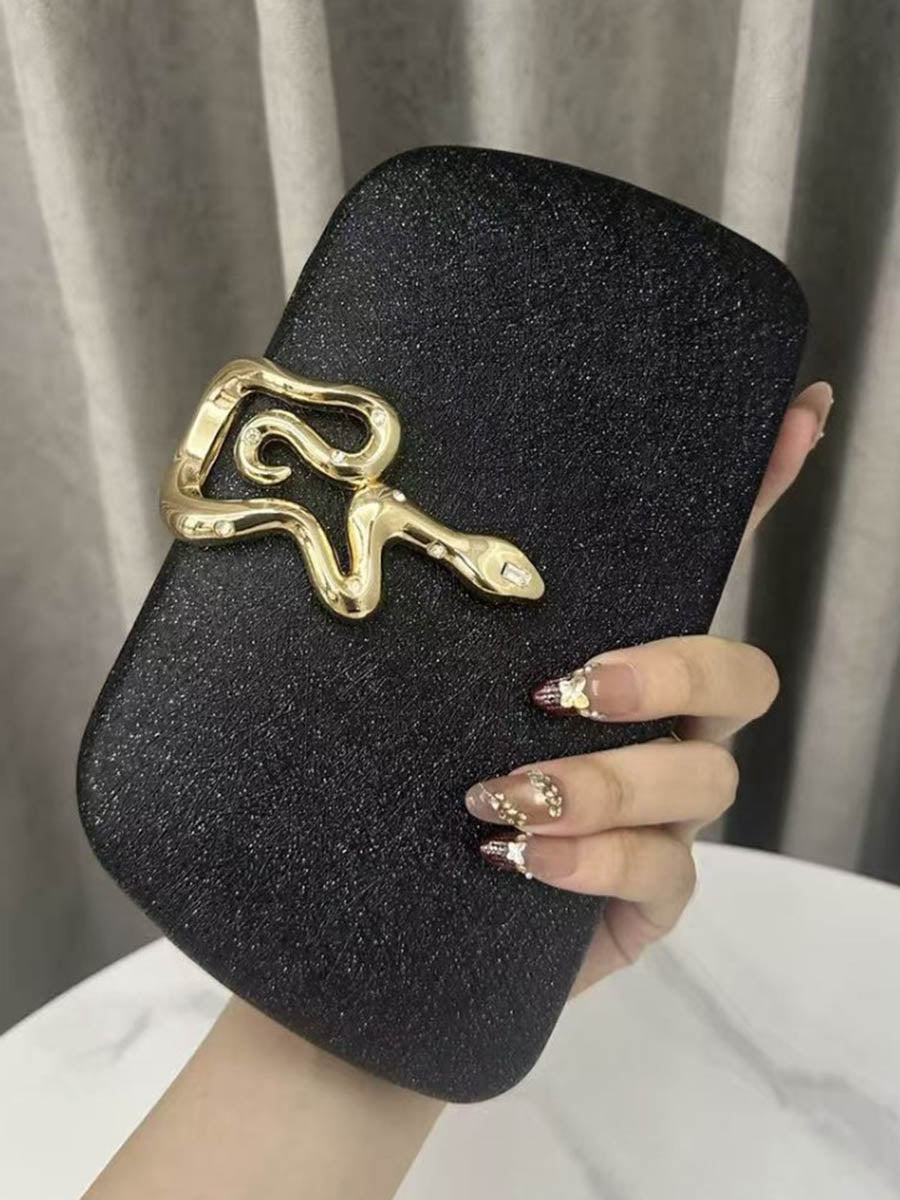 Chains Lock Shiny Irregularity Evening Bags & Clutches Crossbody Bags
