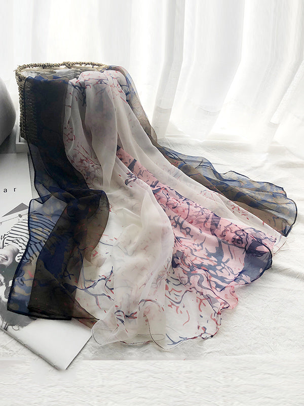Printed See-Through Sun-Protection Shawl&Scarf