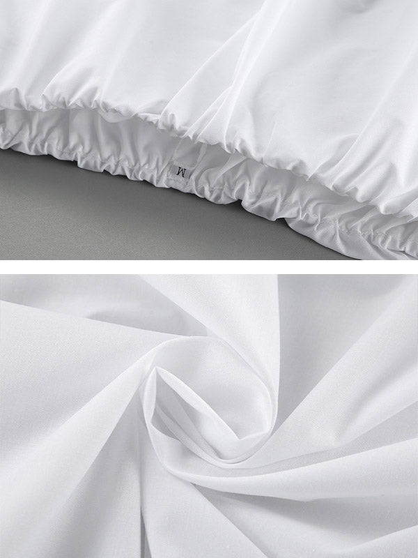 Elasticity Pleated Solid Color Split-Joint High-Low Sleeveless Tube Blouses&Shirts Tops