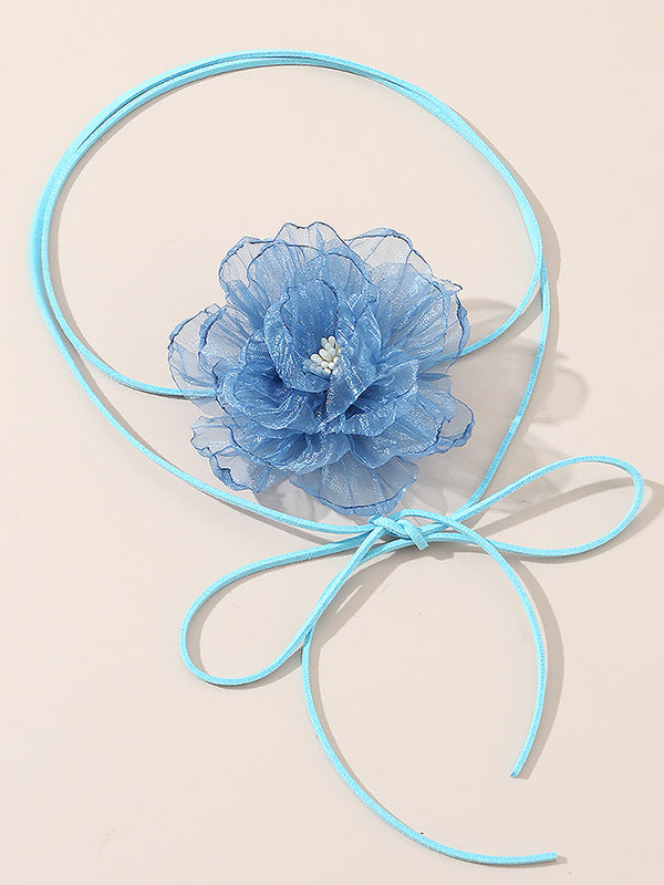 Flower Shape Gauze Necklaces Accessories Dainty Necklace