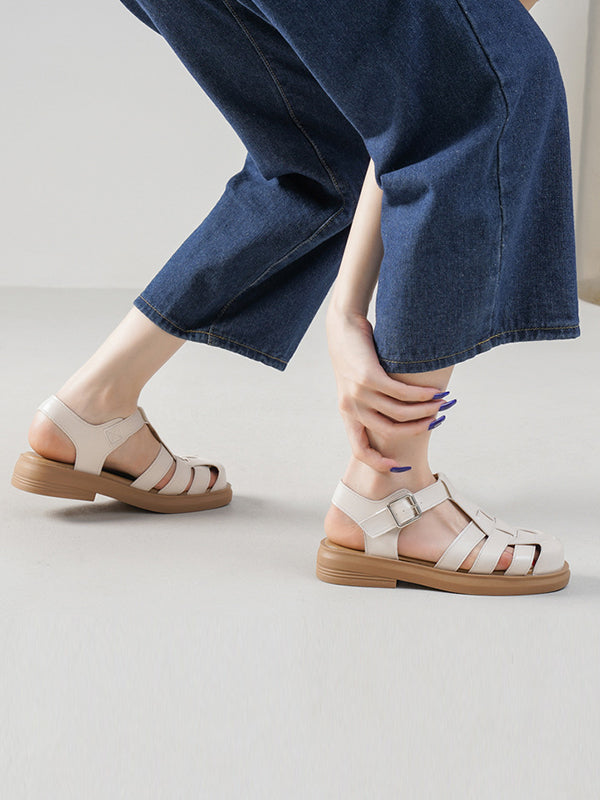 Hollow Round-Toe Sandals Gladiators
