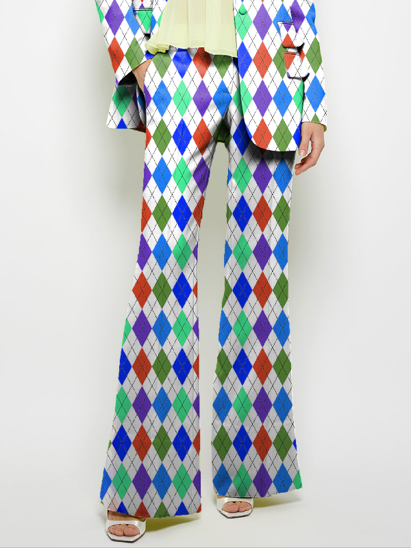 Pockets Printed Loose Wide Leg Trousers Pants