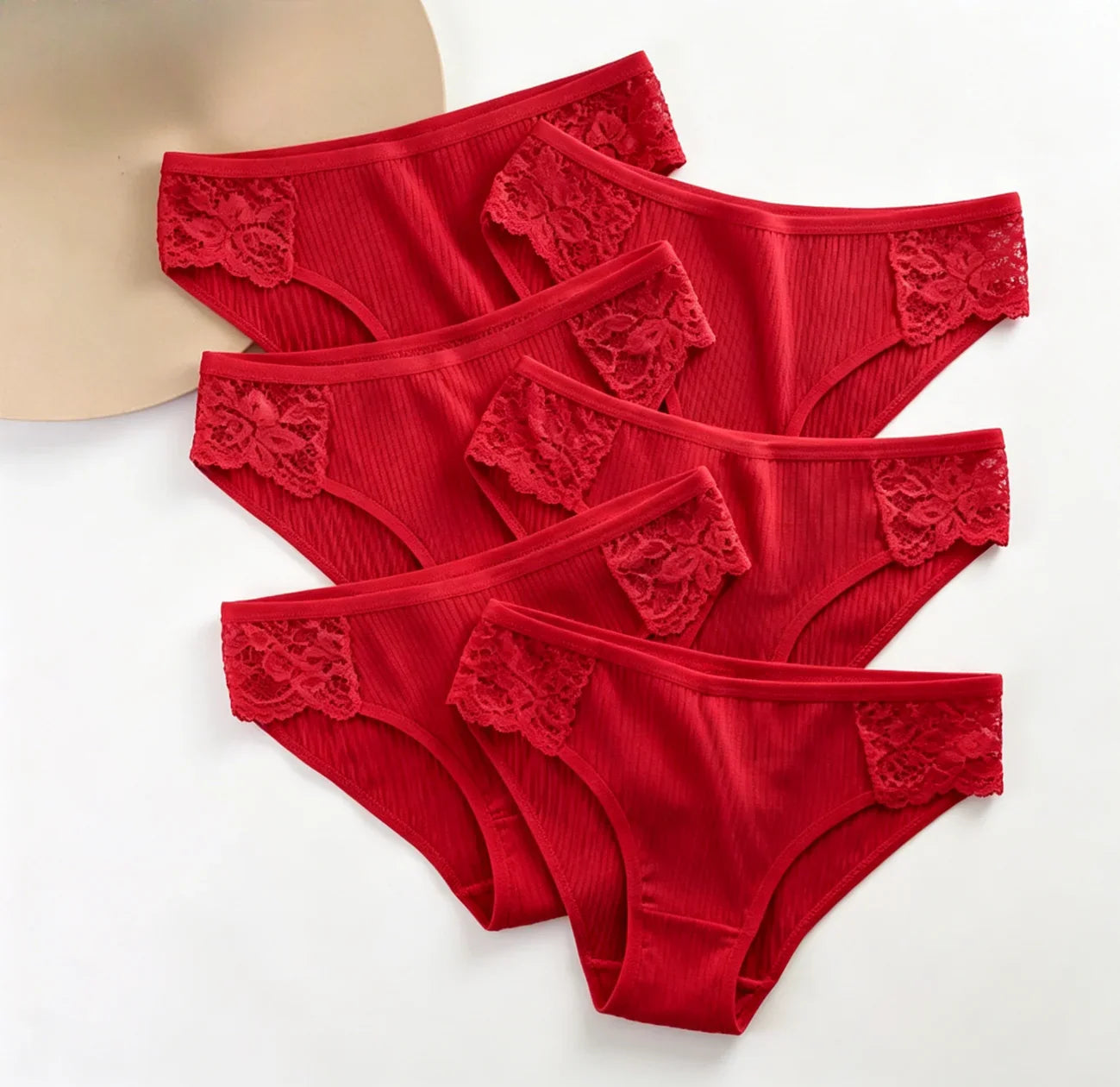 5Pcs/Lot Plus Size White Underwear Simple Sports Underpant Solid Panty