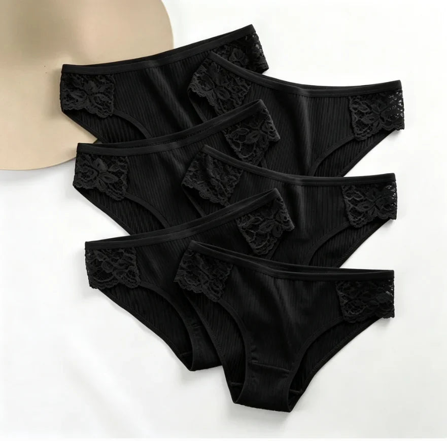 5Pcs/Lot Plus Size White Underwear Simple Sports Underpant Solid Panty