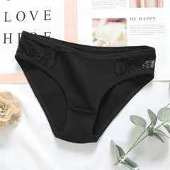 5Pcs/Lot Plus Size White Underwear Simple Sports Underpant Solid Panty