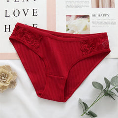 5Pcs/Lot Plus Size White Underwear Simple Sports Underpant Solid Panty