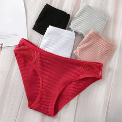 5Pcs/Lot Plus Size White Underwear Simple Sports Underpant Solid Panty