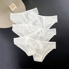 5Pcs/Lot Plus Size White Underwear Simple Sports Underpant Solid Panty
