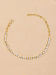Simple Shiny Rhinestone Footchain