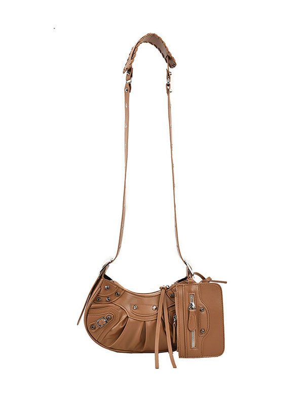 Rivet Zipper Crossbody Bags