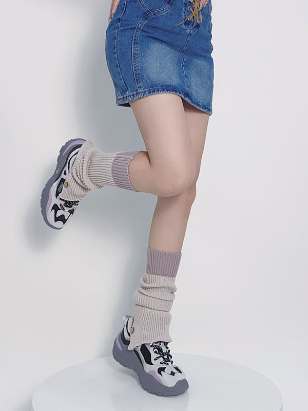Leisure Flared Contrast Color Leg Warmers Accessories