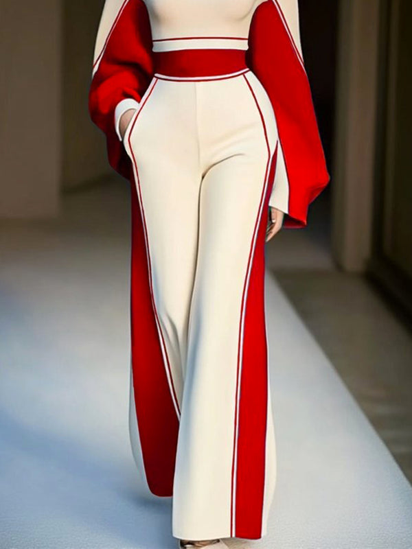 Striped Loose Wide Leg Trousers Casual Pants Bottoms