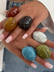 Geometric Shiny Irregularity Rings Accessories