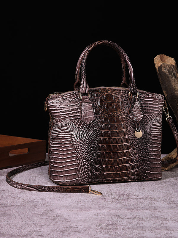 Alligator Print Pleated Split-Joint Handbags Bags