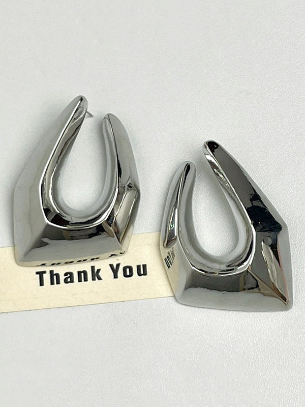 Geometric Hollow Normcore Drop Earrings
