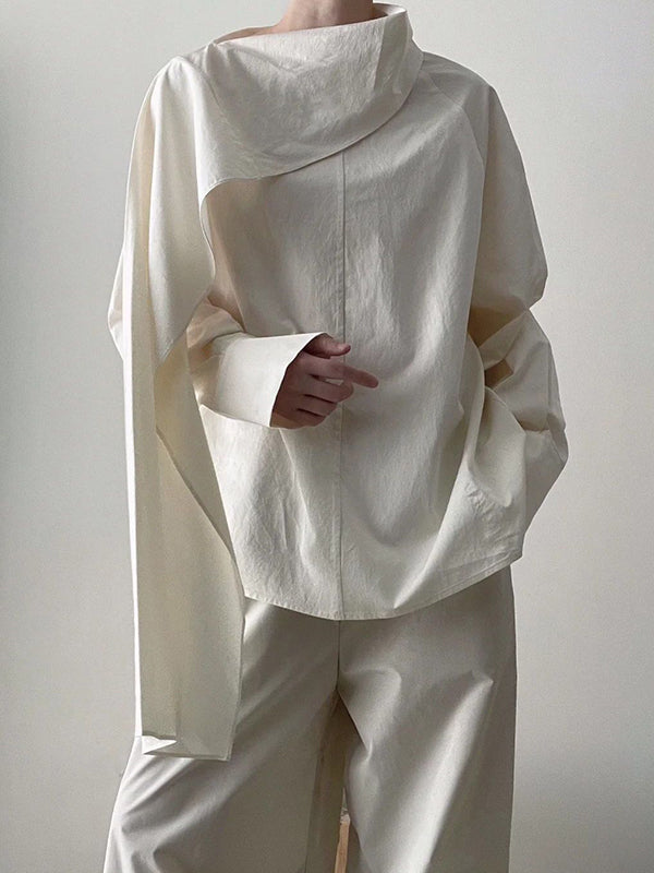 Long Sleeves Loose Solid Color Sweatshirt Tops