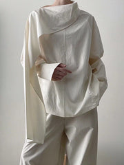 Long Sleeves Loose Solid Color Sweatshirt Tops