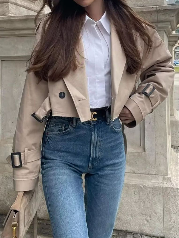 Split-Joint Long Sleeves Loose Lapel Jackets