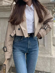 Split-Joint Long Sleeves Loose Lapel Jackets