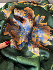 Flower Print See-Through Shawl&Scarf