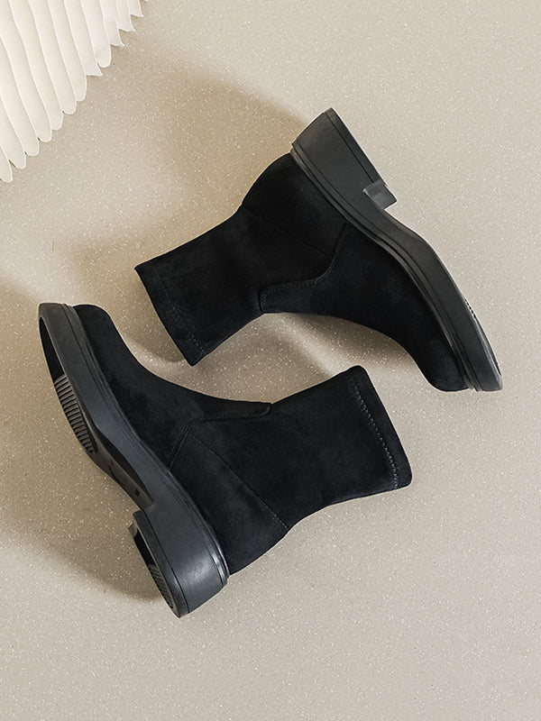 Round-Toe Split-Joint Boots