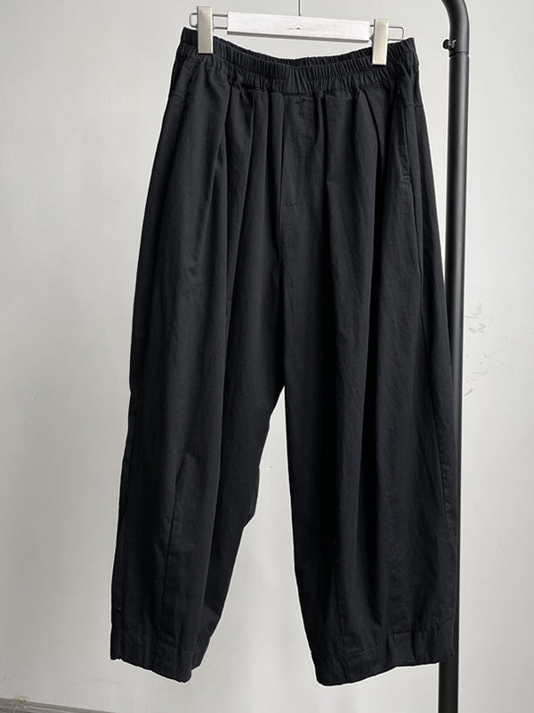 Elasticity Solid Color Loose Casual Pants Bottoms