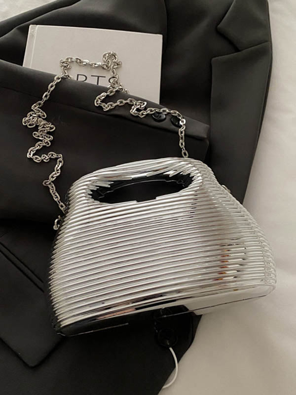 Geometric Shiny Zipper Handbags Crossbody Bags