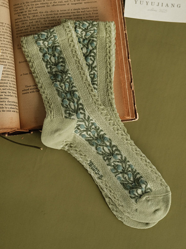 Vintage Jacquard Cotton Socks Accessories