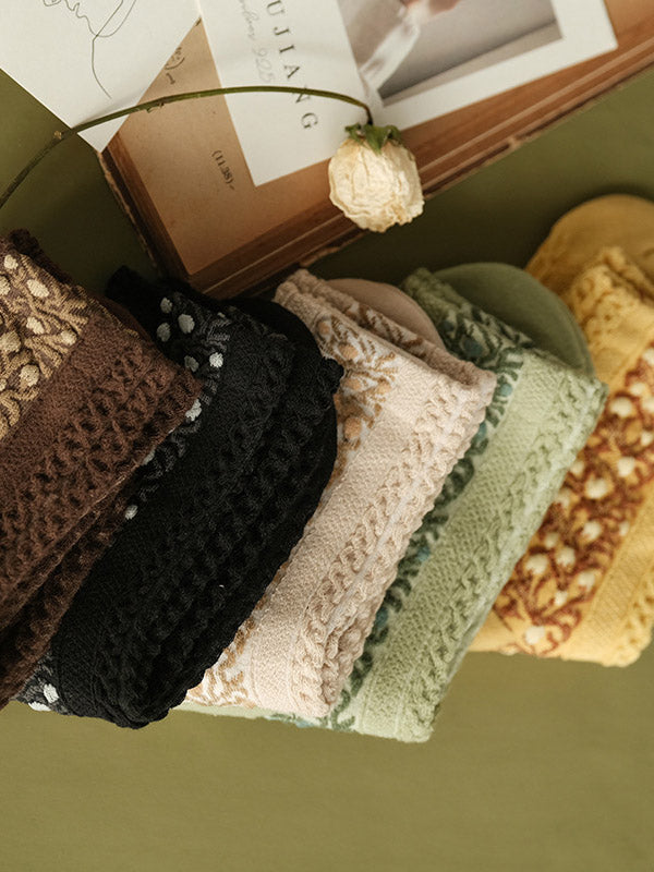 Vintage Jacquard Cotton Socks Accessories