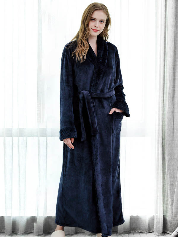 Comfortable Solid Warm Pajama Robe