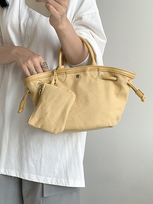 Drawstring Split-Joint Tote Bags Handbags