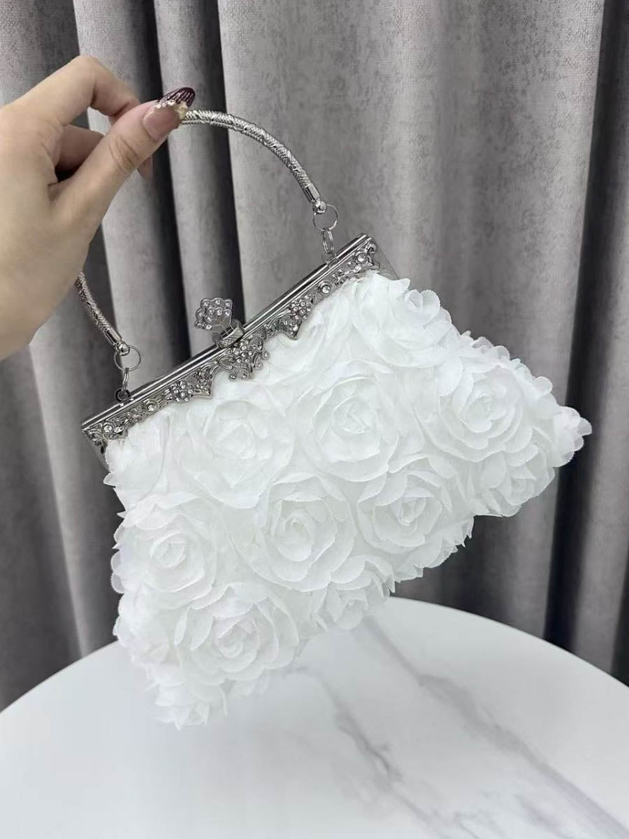 Flower Shape Lock Shiny Mini Bags Evening Bags & Clutches