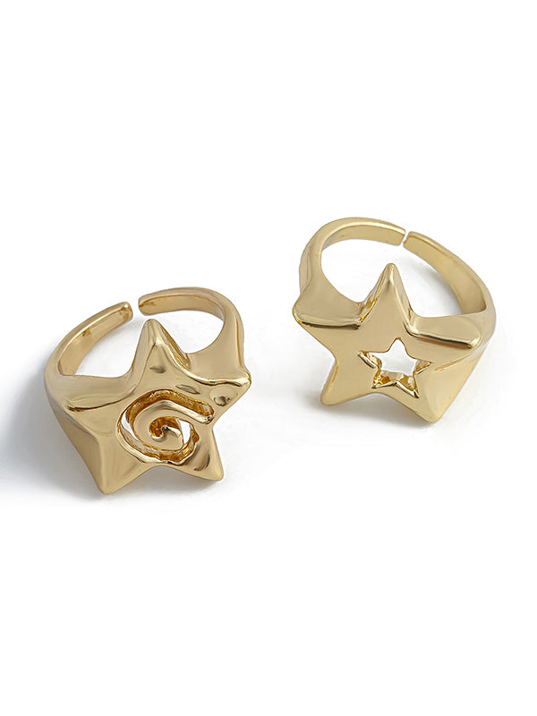 Adjustable Hollow Star Shape Normcore Rings Accessories