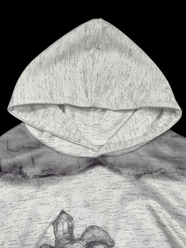 Animal Prints Printed Long Sleeves Hooded Hoodies Tops