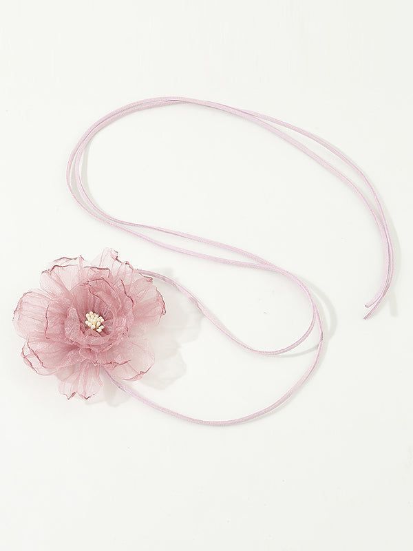 Flower Shape Gauze Necklaces Accessories Dainty Necklace
