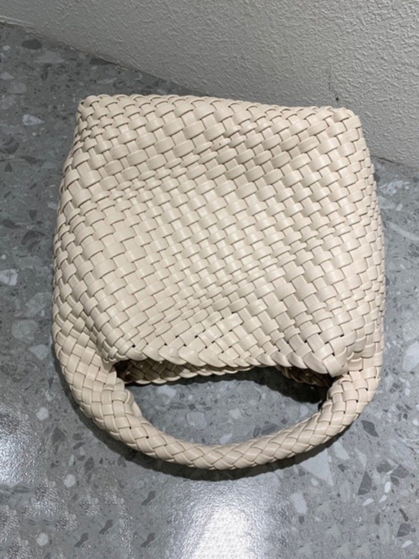 Solid Color Woven Handbags Bags