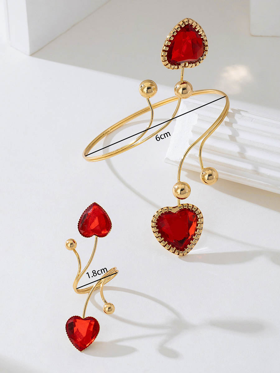 Geometric Rhine Stones Shiny Irregularity Sets Rings Accessories Bracelet Accessories