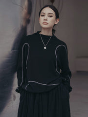 Urban Long Sleeves High-Neck Sweatshirt Tops