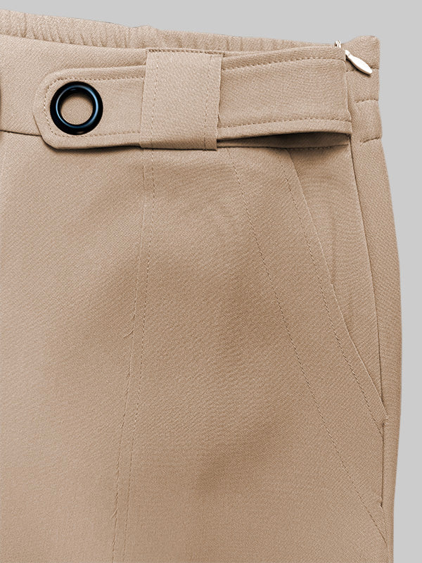 Split-front Split-Joint Tied Waist High Waisted Loose Skirts